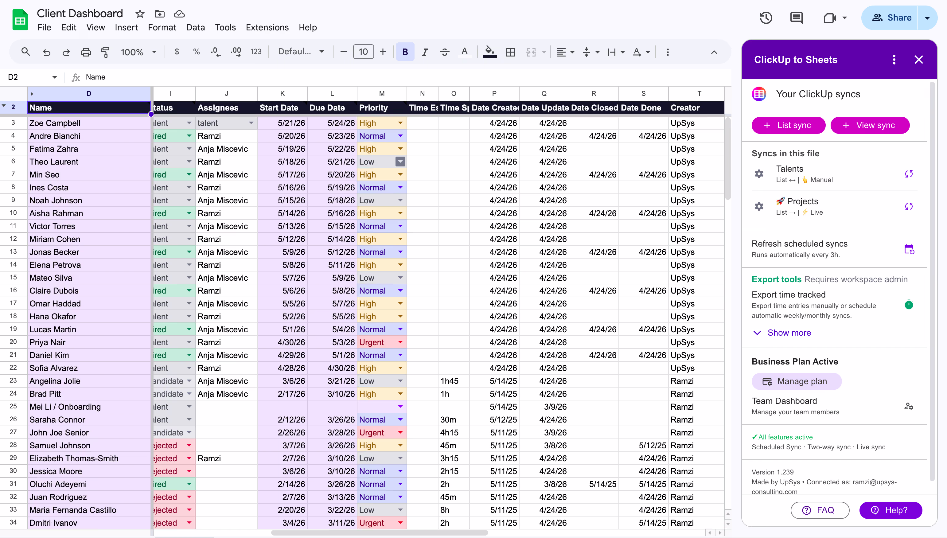 Sync tasks